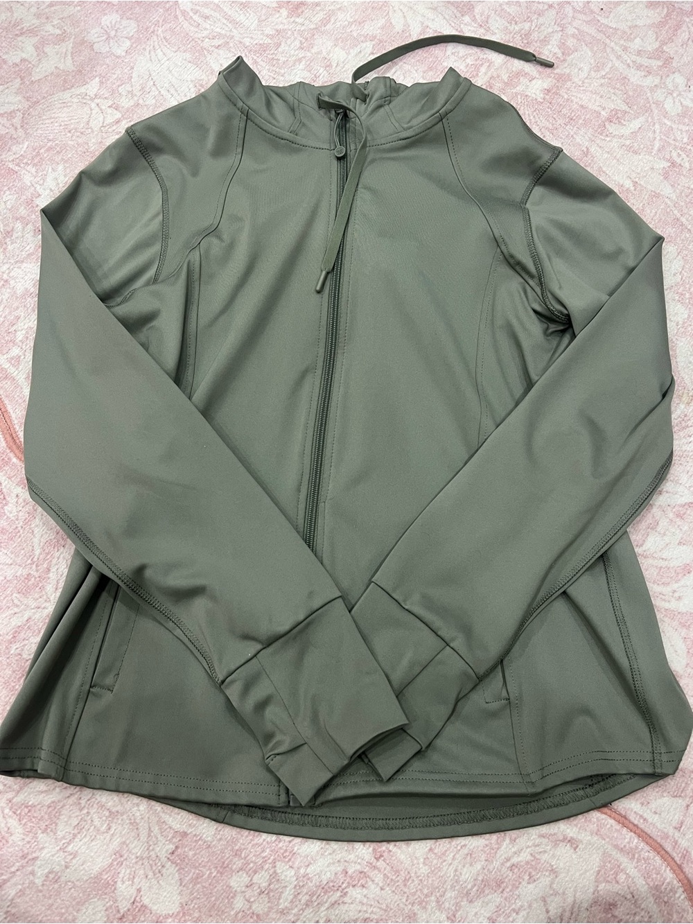 Women's Matcha Green Zip-Up Active Hoodie